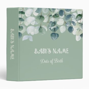 Baby Greenery Boho Photo Album Customizable  3 Ring Binder by Precious_Baby_Gifts at Zazzle