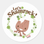 Baby Groot &quot;Let&#39;s Shamrock!&quot; Classic Round Sticker