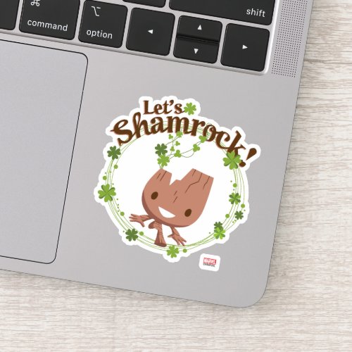 Baby Groot Lets Shamrock Sticker