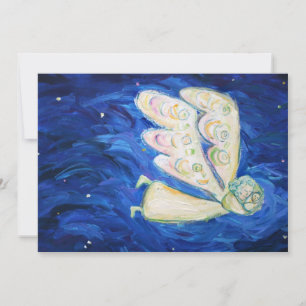 Baby Guardian Angel Art Custom Invitations