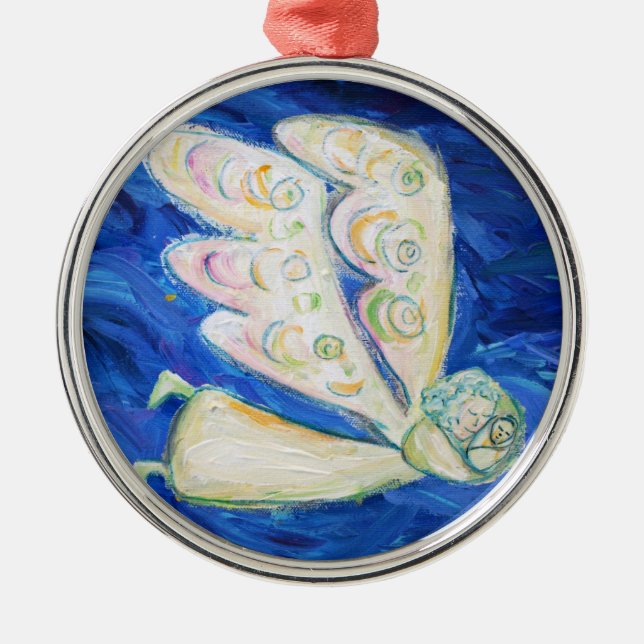 Baby Guardian White Angel Art Ornament Pendant (Front)