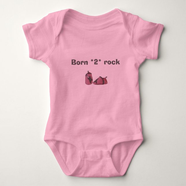 baby guitar,  Born *2* rock Bodysuit (Front)