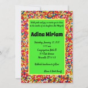 Baby Gumballs Bright Invitation