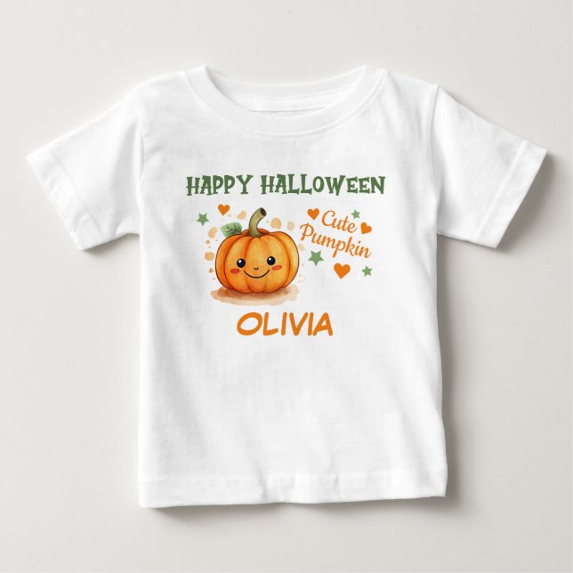 Baby Halloween Cute Pumpkin  T-Shirt (Front)
