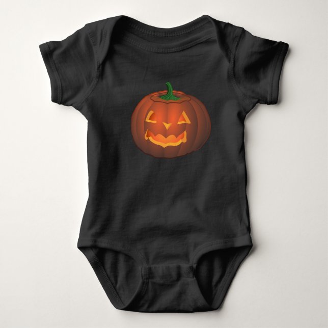 Baby Halloween Pumpkin Costume Shirt Creeper (Front)
