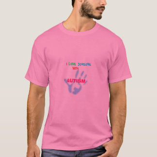 baby hand print I love someone with autism T-Shirt