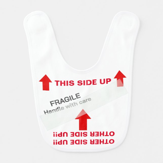 Baby Handling Instructions Humorous Baby Bib (Front)