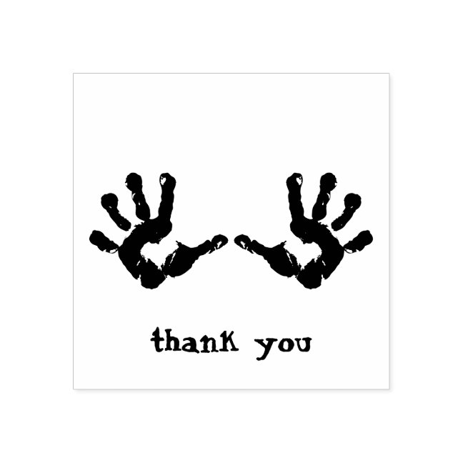 Baby Hands Newborn Thank You Rubber Stamp