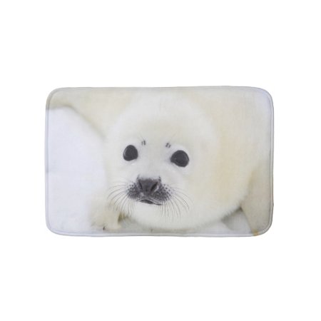 Baby Harp Seal Pup On Ice Of The White Sea Bath Mat