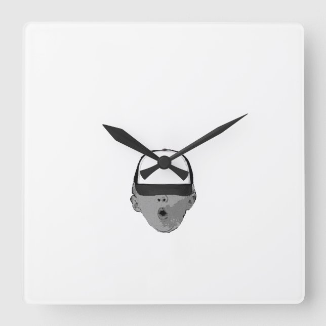 ~Baby Hat~ WALL CLOCK, CUSTOMIZE IT! Square Wall Clock (Front)