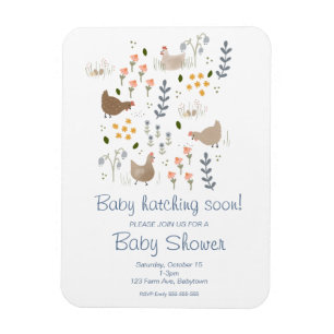 Baby Hatching Soon Chicken Baby Shower Invitation Magnet