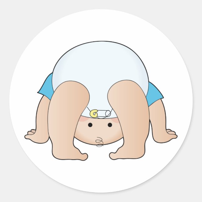 Baby Head Boy Classic Round Sticker (Front)