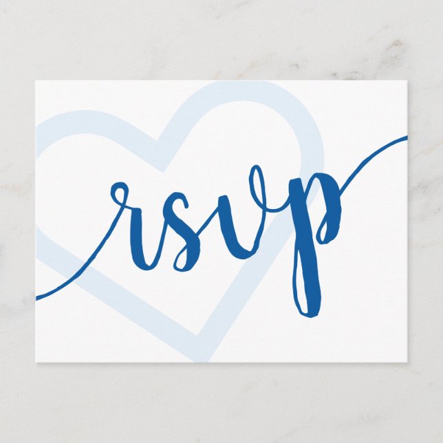 Baby Heart | Cerulean Blue Classic Flourish RSVP Postcard (Front)