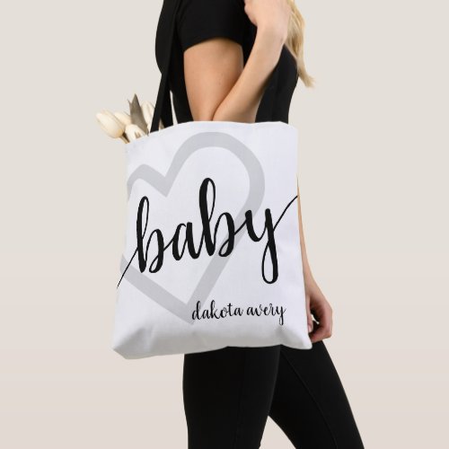 Baby Heart  Classic Black Flourish Script Tote Bag