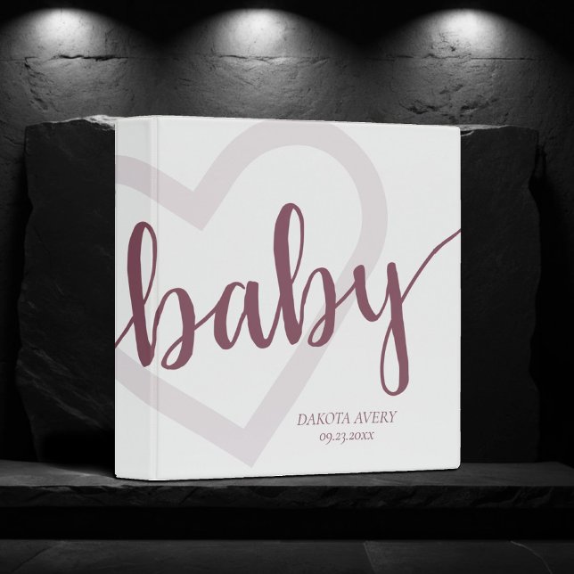 Baby Heart | Desert Rose Taupe Flourish Custom 3 Ring Binder (Creator Uploaded)