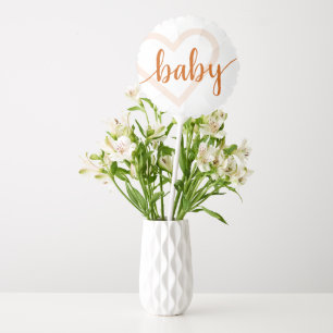 Baby Heart   Fall Burnt Orange Flourish Script  Balloon