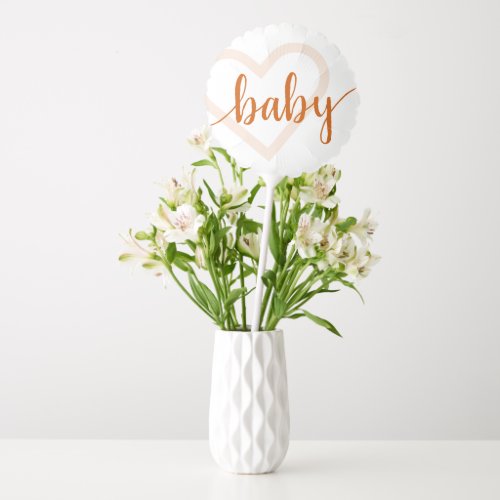 Baby Heart  Fall Burnt Orange Flourish Script  Balloon