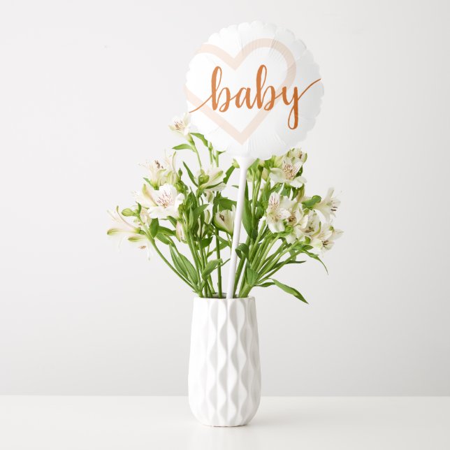 Baby Heart | Fall Burnt Orange Flourish Script  Balloon (Vase)