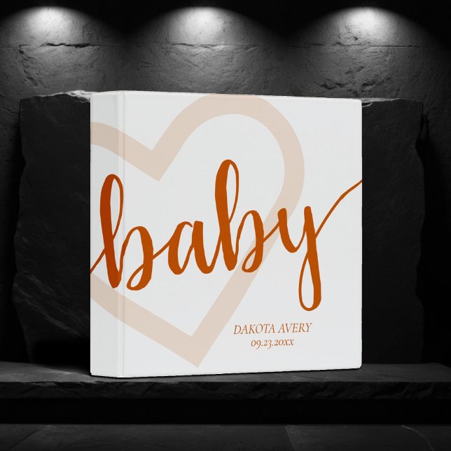 Baby Heart | Fall Orange Flourish Photo Scrapbook 3 Ring Binder (Creator Uploaded)