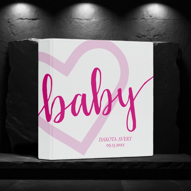 Baby Heart | Hot Pink Scrapbook Photo Album 3 Ring Binder (Creator Uploaded)