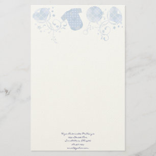 Baby Heart Rattle Argyle Onsie Pink Stationery