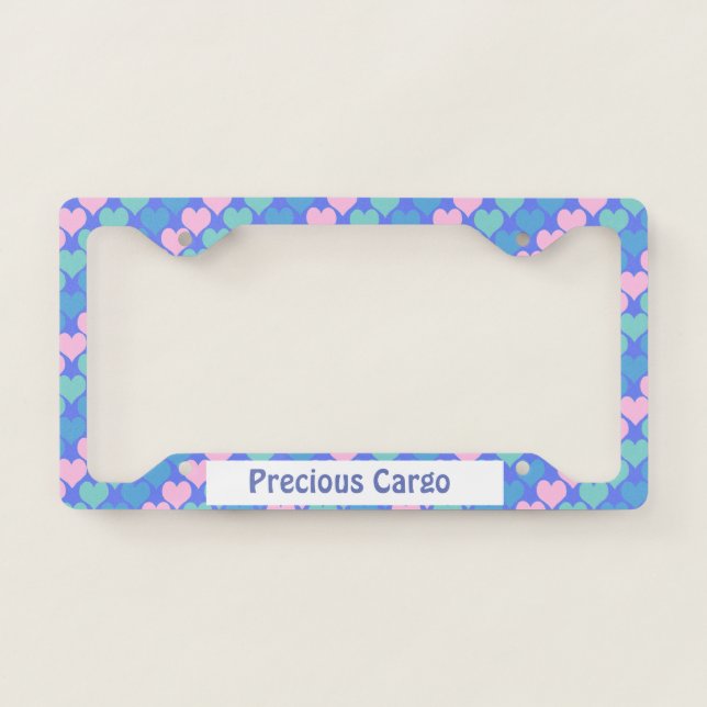 Baby Hearts Pattern License Plate Frame (Front)