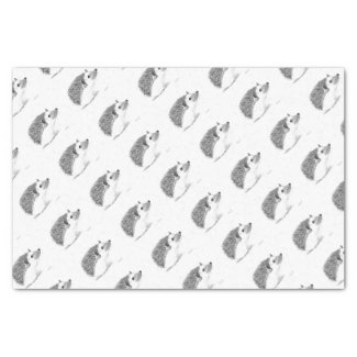 Baby hedgehog animal Watercolor Black Pattern Kids