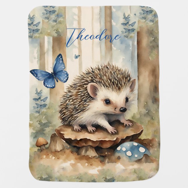 Baby Hedgehog Boy Blanket (Front)