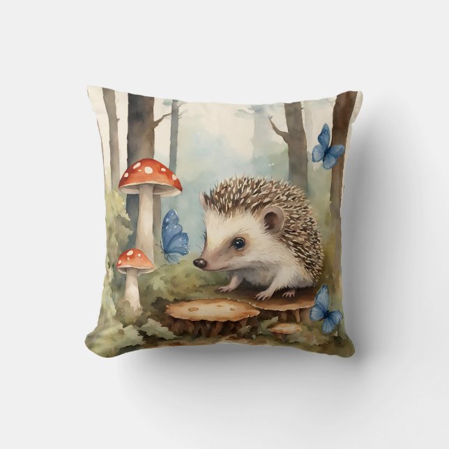 Baby Hedgehog Boys Throw Pillow (Front)