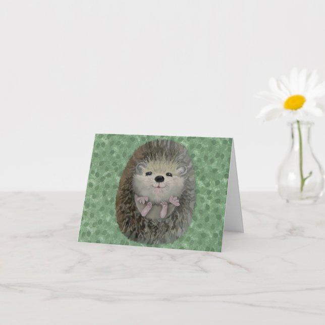 Baby Hedgehog Card (Small Plant)