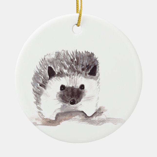 baby hedgehog ceramic ornament (Front)