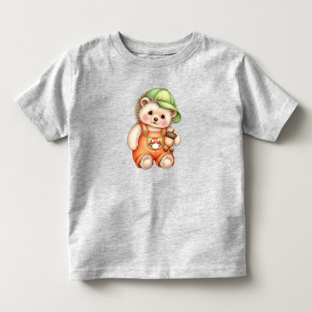  Baby hedgehog in an orange jumpsuit by Natasha Us Toddler T-shirt (Front)