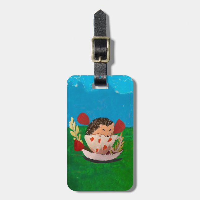 Baby Hedgehog Luggage Tag (Front Vertical)