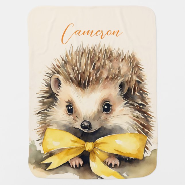 Baby Hedgehog Neutral Baby Blanket (Front)