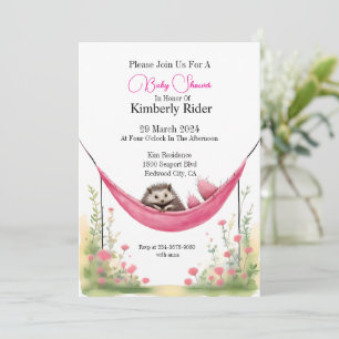 Baby Hedgehog Resting Invitation