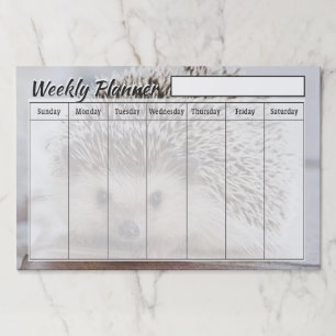 Baby hedgehog weekly planner sheets paper pad