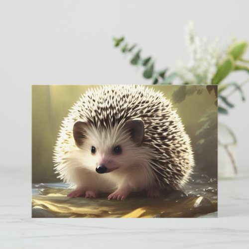 Baby Hedgehog Wildlife Portrait Card