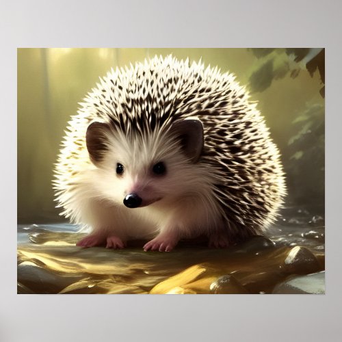 Baby Hedgehog Wildlife Portrait   Poster