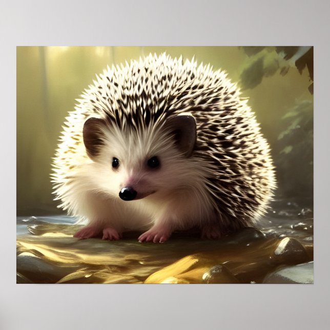 Baby Hedgehog Wildlife Portrait   Poster (Front)