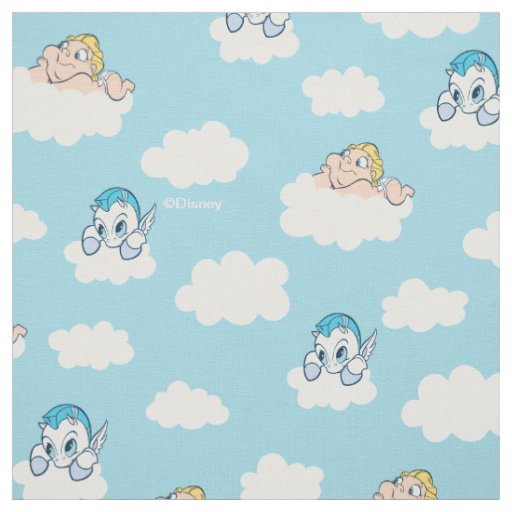 Baby Hercules and Pegasus Cloud Pattern Fabric
