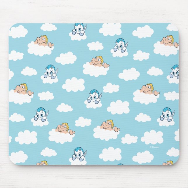 Baby Hercules and Pegasus Cloud Pattern Mouse Pad (Front)