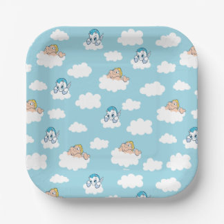 Baby Hercules and Pegasus Cloud Pattern Paper Plat Plates