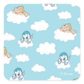 Baby Hercules and Pegasus Cloud Pattern Square Sti Sticker
