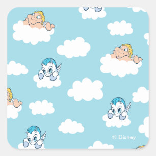 Baby Hercules and Pegasus Cloud Pattern Square Sti Sticker