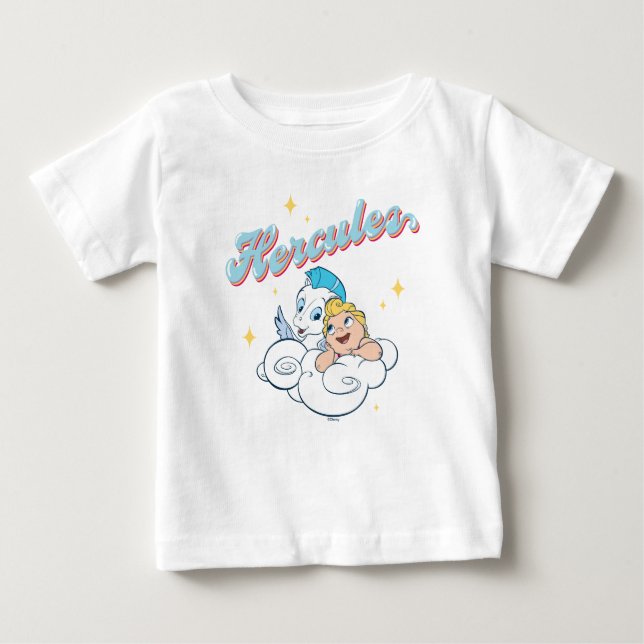 Baby Hercules and Pegasus on a Cloud Baby T-Shirt (Front)