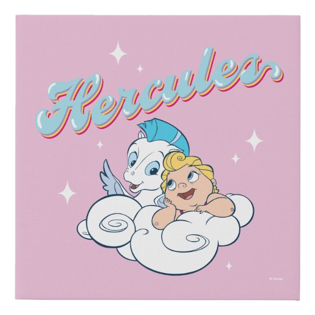 Baby Hercules and Pegasus on a Cloud Faux Canvas P (Front)