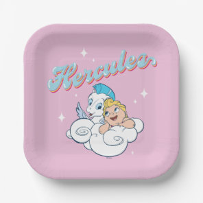 Baby Hercules and Pegasus on a Cloud Paper Plates