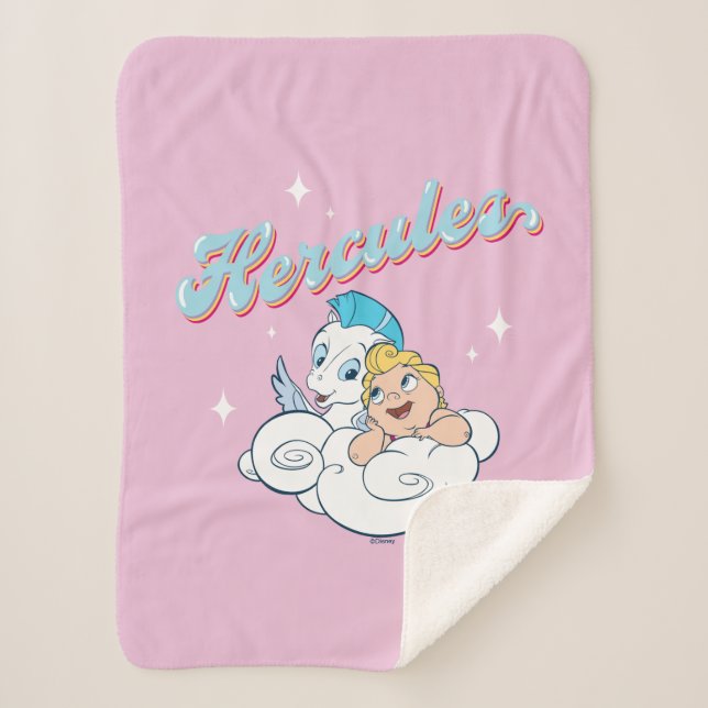 Baby Hercules and Pegasus on a Cloud Sherpa Blanke Blanket (Front)