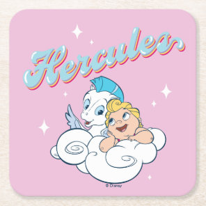 Baby Hercules and Pegasus on a Cloud Square Paper  Coaster