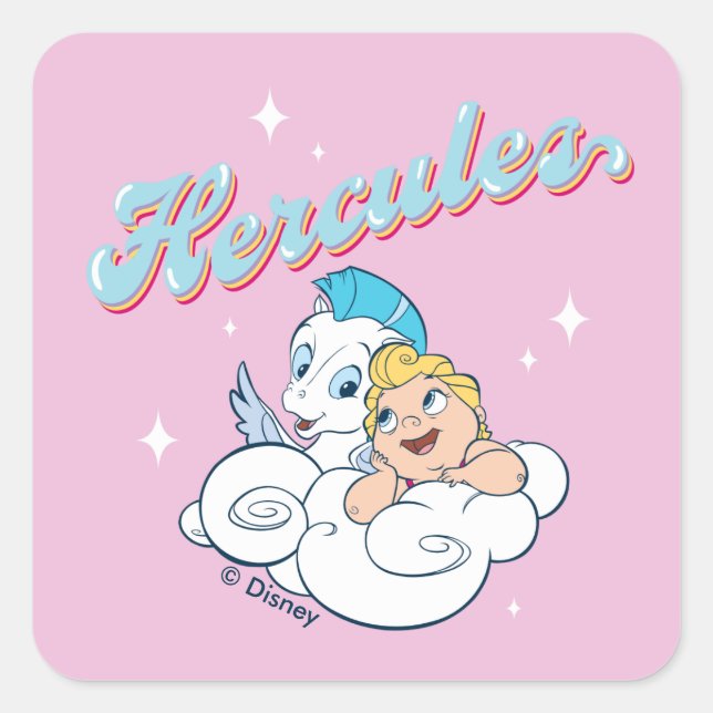 Baby Hercules and Pegasus on a Cloud Square Sticke Square Sticker (Front)